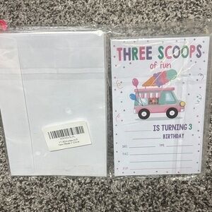 3rd birthday invitations- Ice cream theme